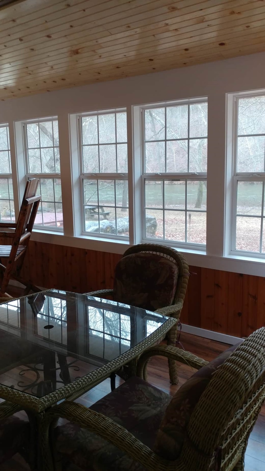 Living Room With Transparent Windows